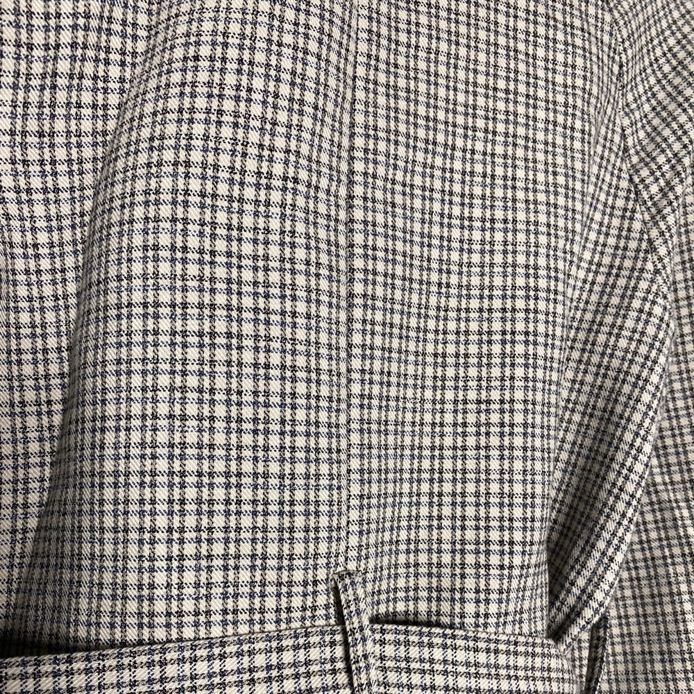 TOPSHOP Beige Plaid Long Trench Coat Size w/ Adjustable Belt US 2 | Preowned - Picture 4 of 7